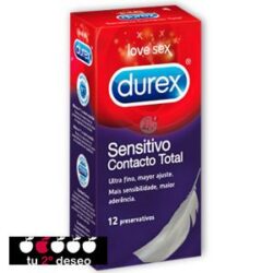 CAJA PRESERVATIVOS DUREX SENSITIVO CONTACTO TOTAL 12 UND