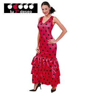 DISFRAZ FLAMENCA ROJO/NEGRO ADULTA
