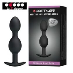 PLUG ANAL PRETTY LOVE SILICONE ANAL BALLS NEGRO