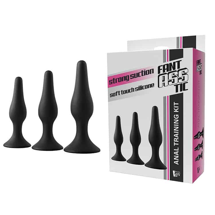 KIT ANAL 3 PIEZAS FANTASSTIC BEGINNER`S SILICONA NEGRO