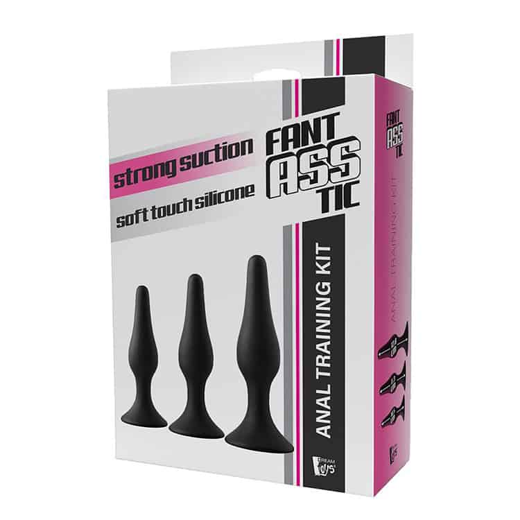 KIT ANAL 3 PIEZAS FANTASSTIC BEGINNER`S SILICONA NEGRO