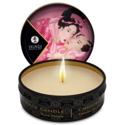 VELA MASAJE MINI SHUNGA PÉTALOS DE ROSA