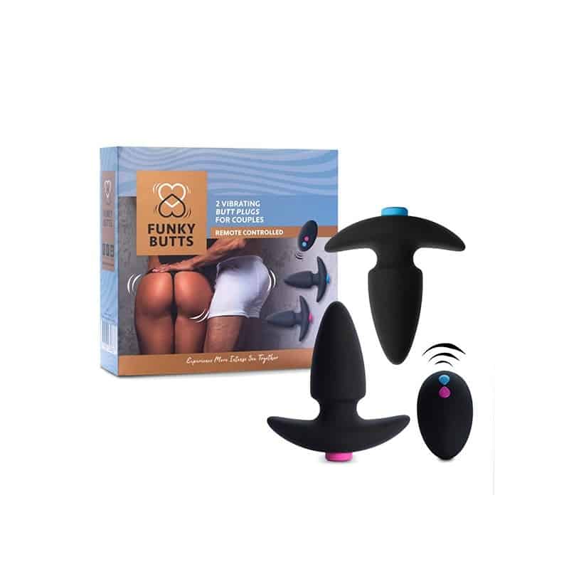 SET 2 PLUGS VIBRADORES CON MANDO FUNKYBUTTS