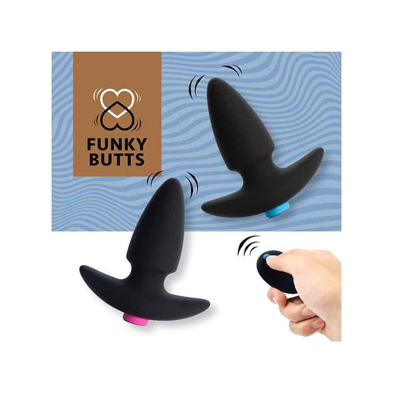 SET 2 PLUGS VIBRADORES CON MANDO FUNKYBUTTS
