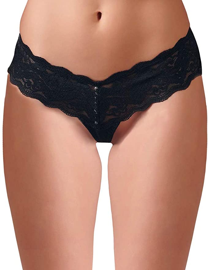 Tanga Brasileño con Cadena de Perlas Estimulantes Rojo o Negro
