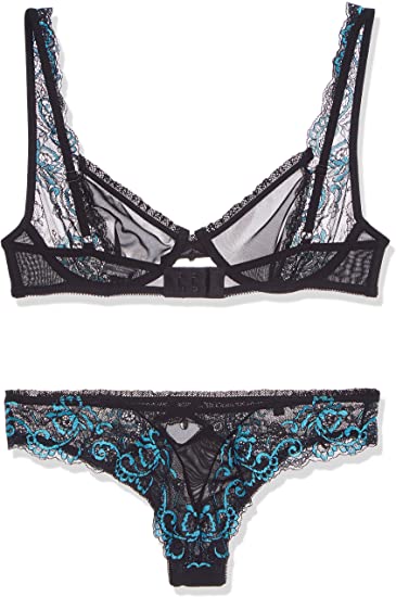 Conjunto Amanta Encaje Negro y Azul