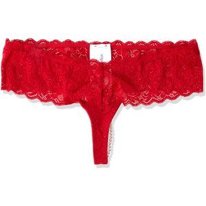 Tanga Brasileño con Cadena de Perlas Estimulantes Rojo o Negro