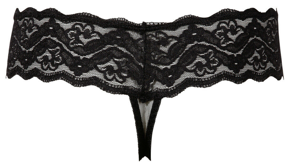 Tanga Brasileño con Cadena de Perlas Estimulantes Rojo o Negro