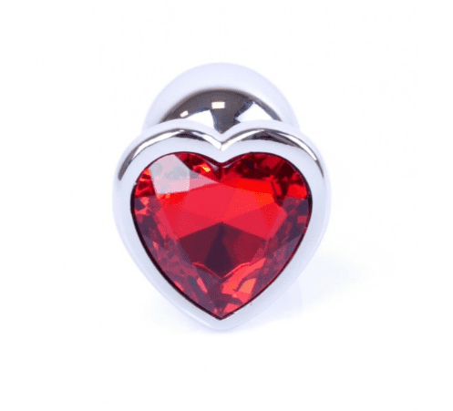 PLUG METÁLICO CORAZÓN PLATEADO/ROJO – S –