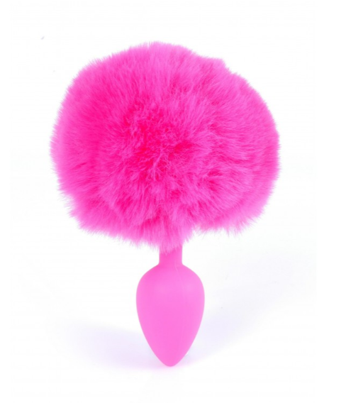 PLUG SILICONA COLA CONEJITO ROSA -S-