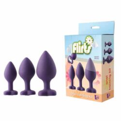 KIT PLUGS MORADOS SILICONA JOYA CORAZÓN