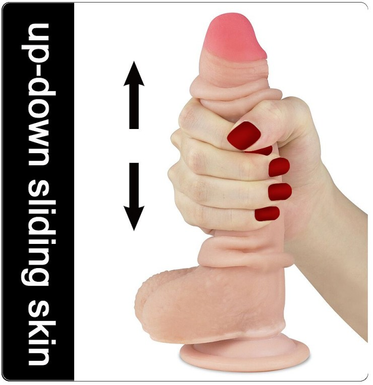 DILDO CON PIEL DESLIZANTE (17,5CM)