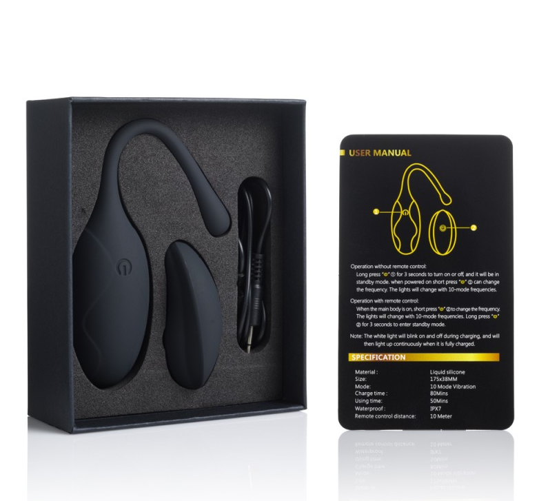 HUEVO VIBRADOR RECARGABLE CON MANDO RECARGABLE 10 MODOS