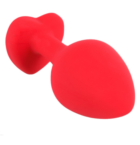 PLUG SILICONA ROJO CORAZÓN NEGRO -M-