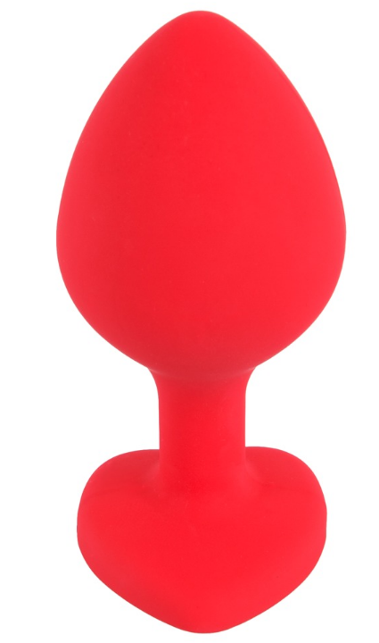 PLUG SILICONA ROJO CORAZÓN NEGRO -M-