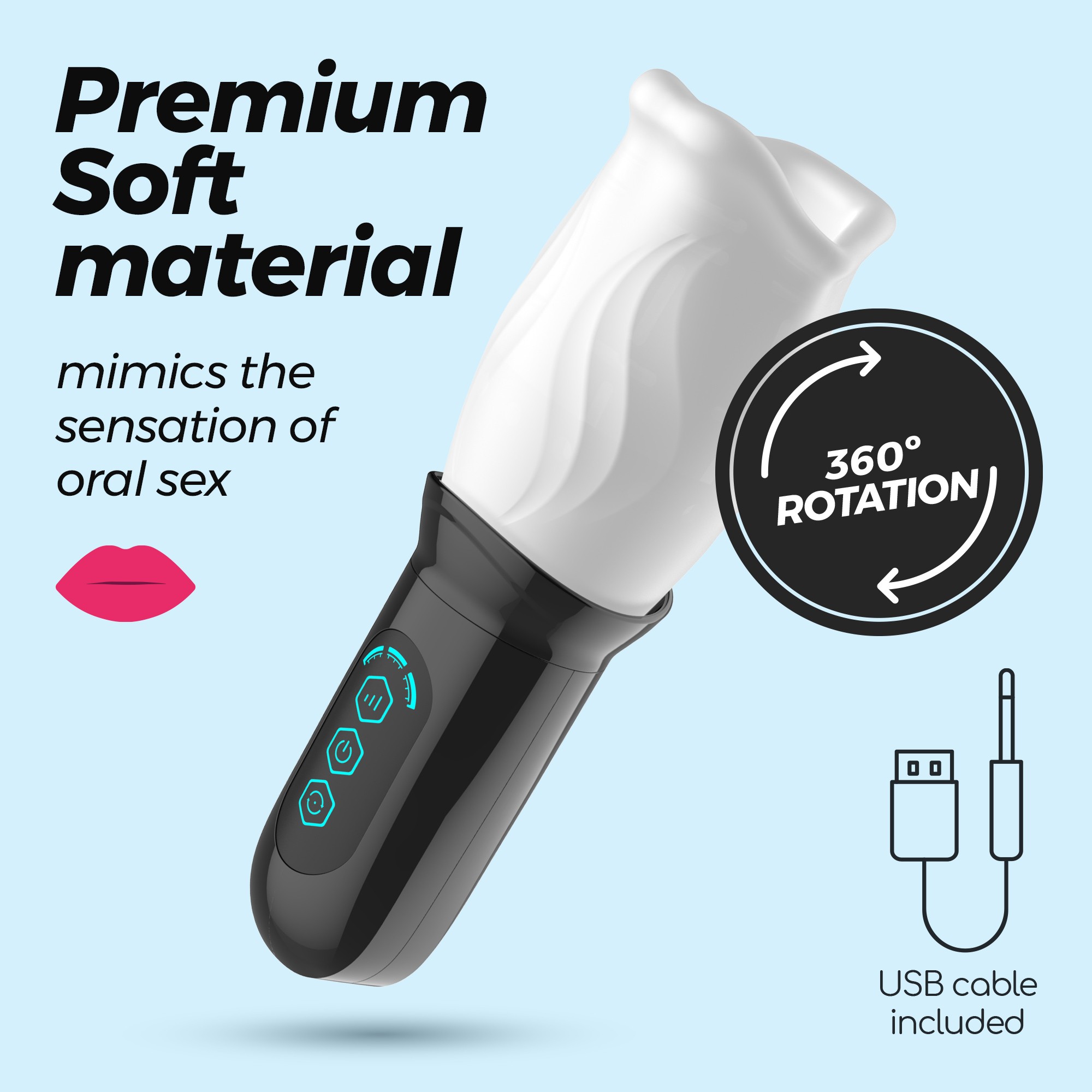 MASTURBADOR CON COPA GIRATORIA FELLATRIX